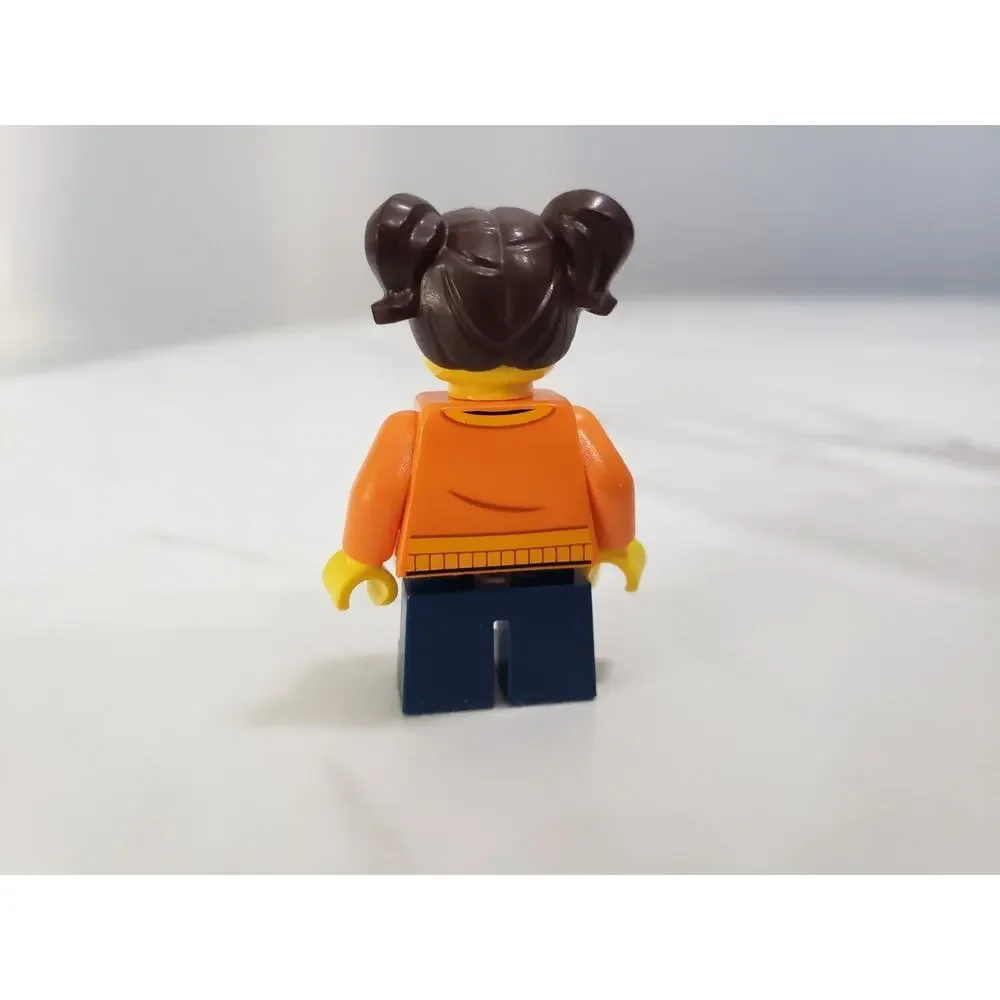 Lego New Minifigure Madison Maddy Orange Jacket Dark‎ Azure Backpack